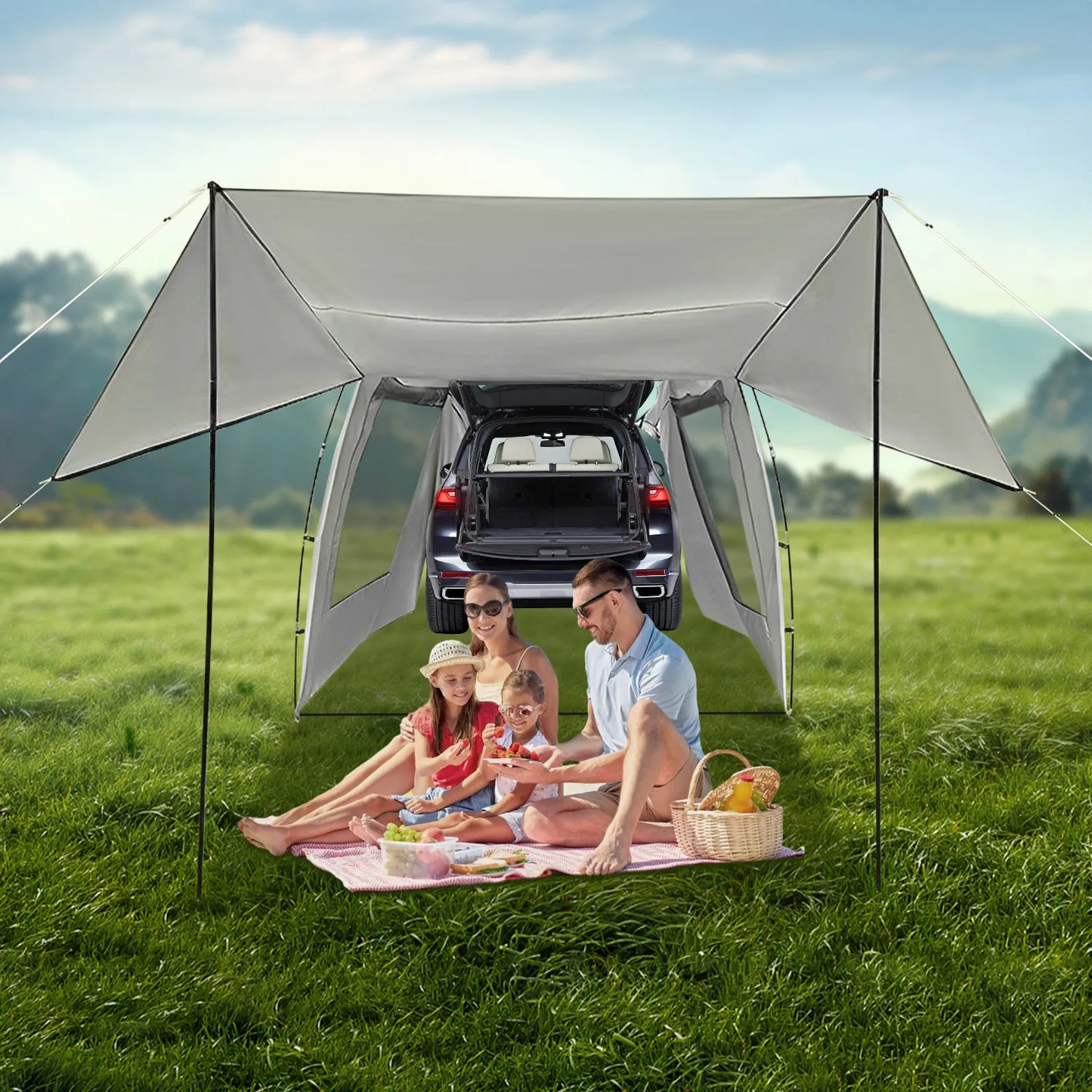 Bymaocar Car Awning Tent For SUV And Sedan Tailgate