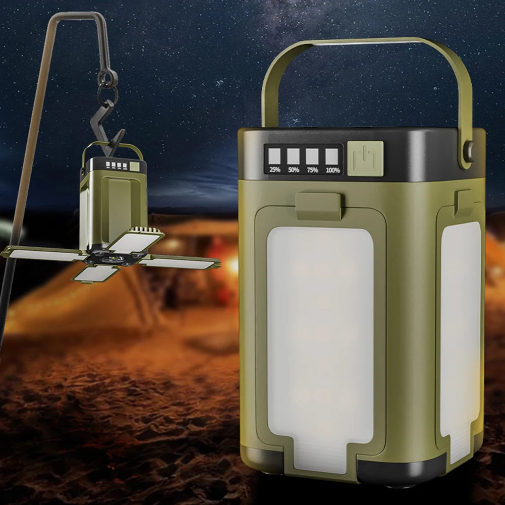 Foldable Solar Camping Lantern Power Bank Flashlight