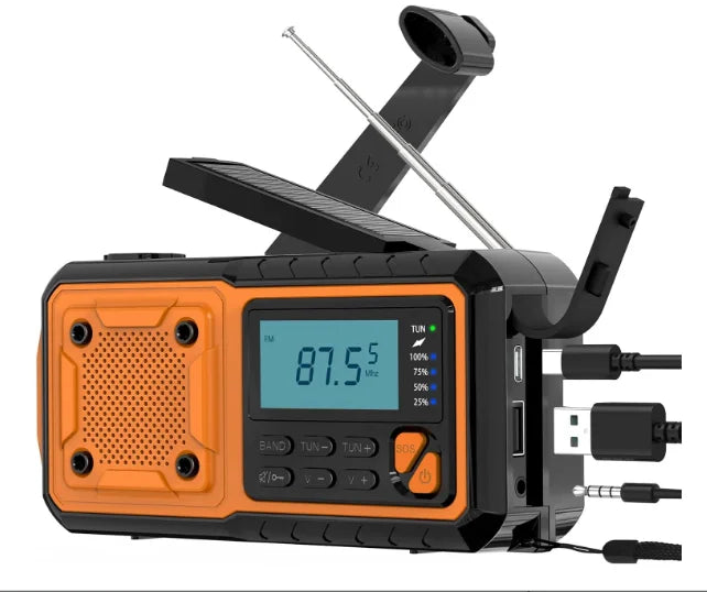 Sayin 4000mAh Solar Power Bank Radio With Crank Flashlight