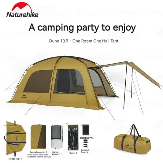 Naturehike Dunes Camping Tent For 6 People Dome Shelter Waterproof