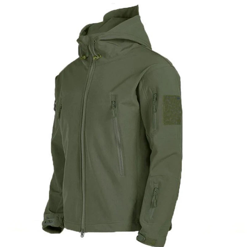 Mazerout Winter Tactical Jackets Waterproof Fleece Hooded Coat