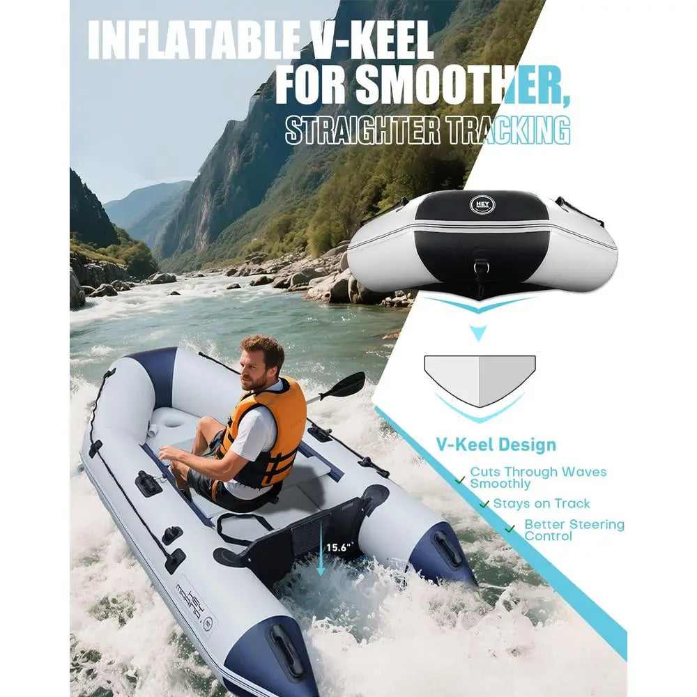 Inflatable Dinghy Boat With Drop Floor For Adults And Oars