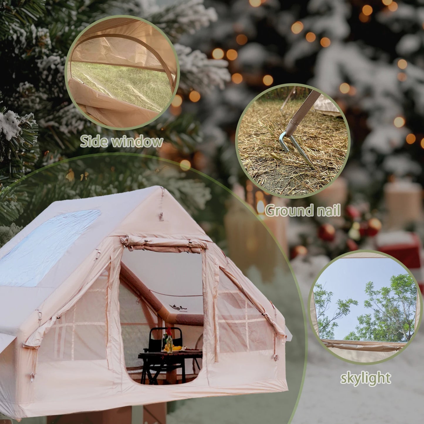 Pakicetus Inflatable Camping Tent Quick Setup Air Frame