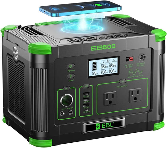 EB500 519Wh Portable Power Station With 1000W Peak USBC PD