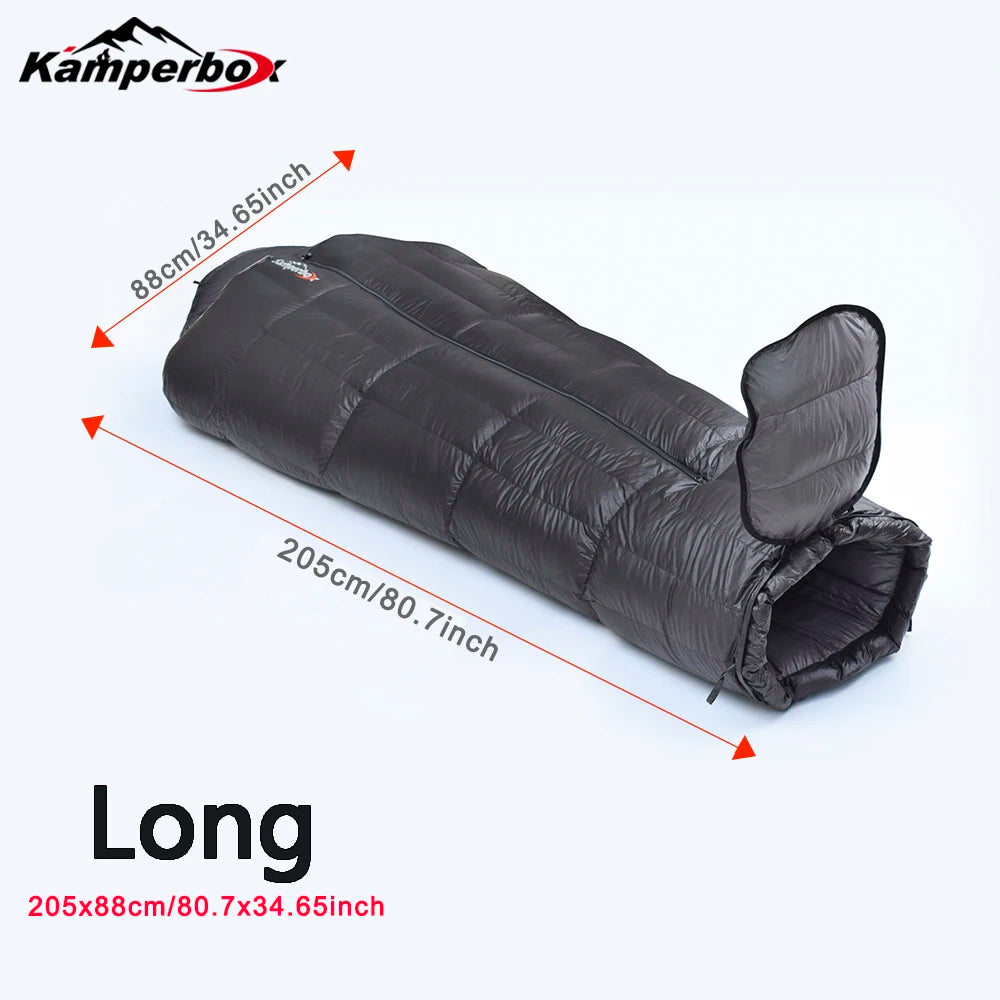 Kamperbox Winter Down Sleeping Bag For Cold Weather Camping Ultralight