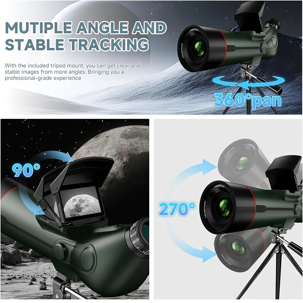 HrvzdvwEyepiece Digital Spotting Scope With 4K Screen And Tripod