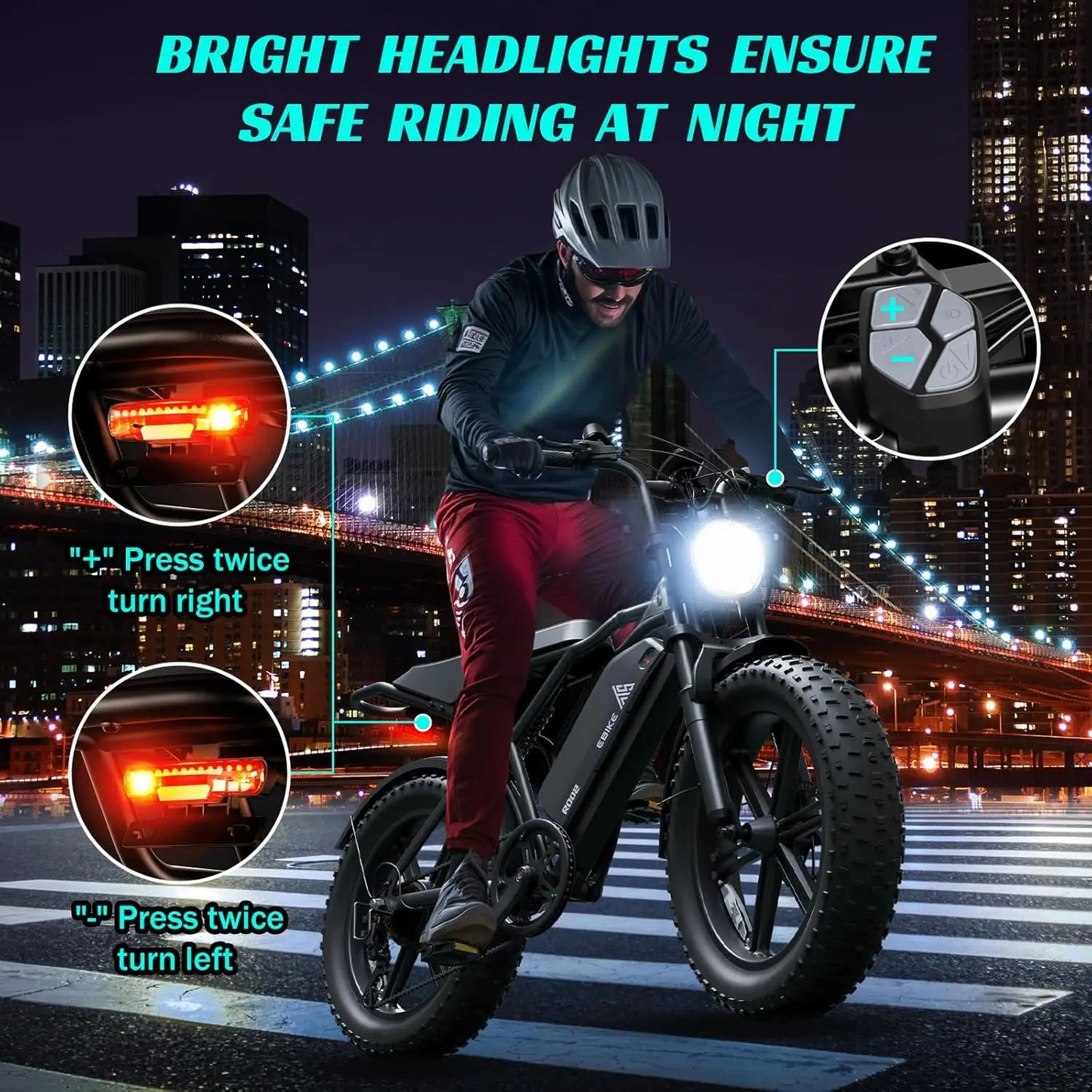 TST R002 1500W Fat Tire Electric Bike All Terrain Offroad