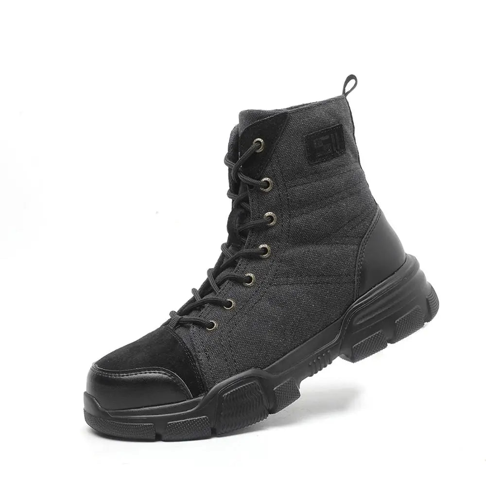 SUADEX Men Steel Toe Work Boots Indestructible Safety Shoes