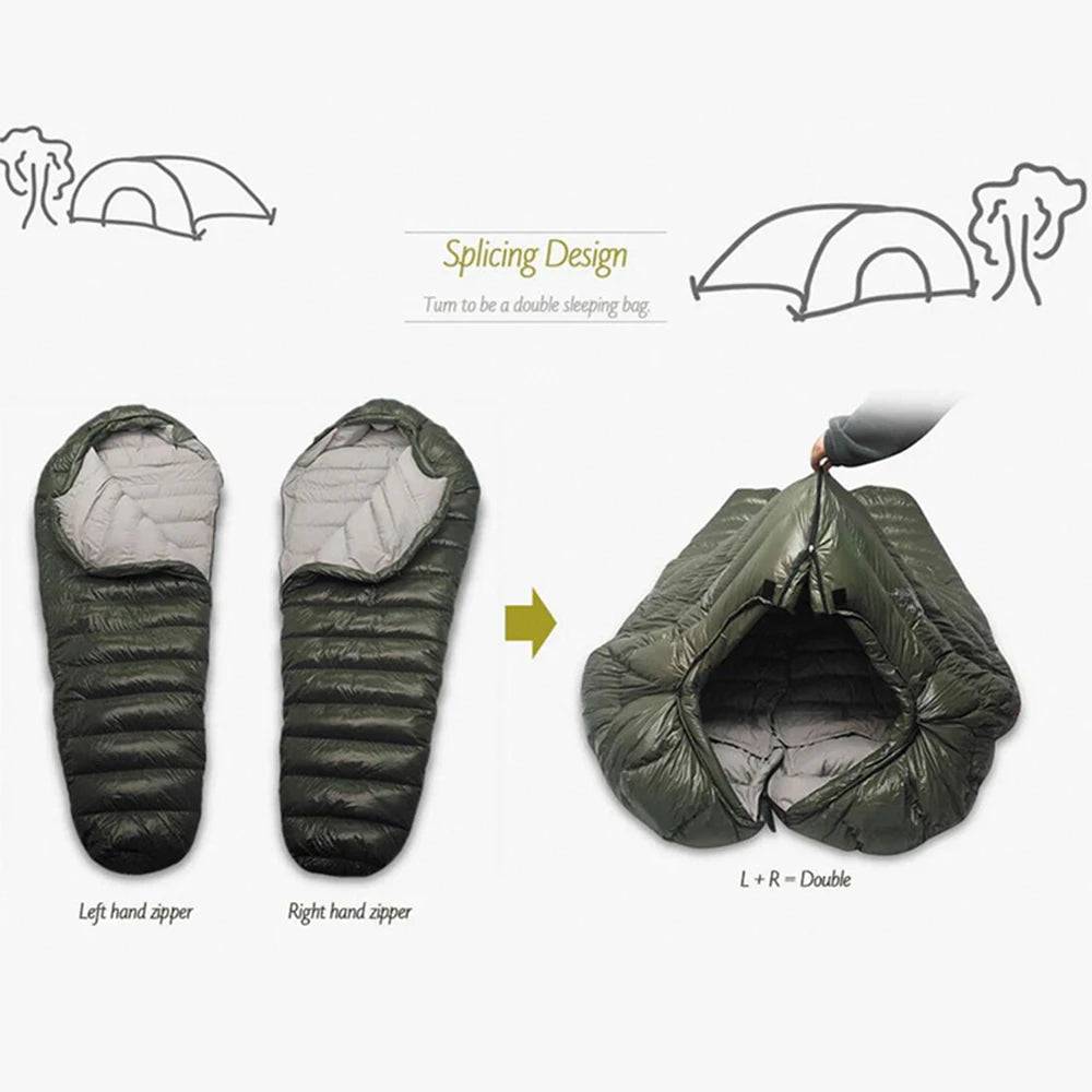 Kamperbox Down Sleeping Bag Winter Warm Waterproof For Adults