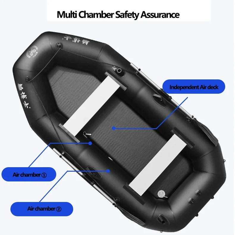 IHOMEINF Foldable Inflatable Boat Raft for Adults Dinghy TearResistant
