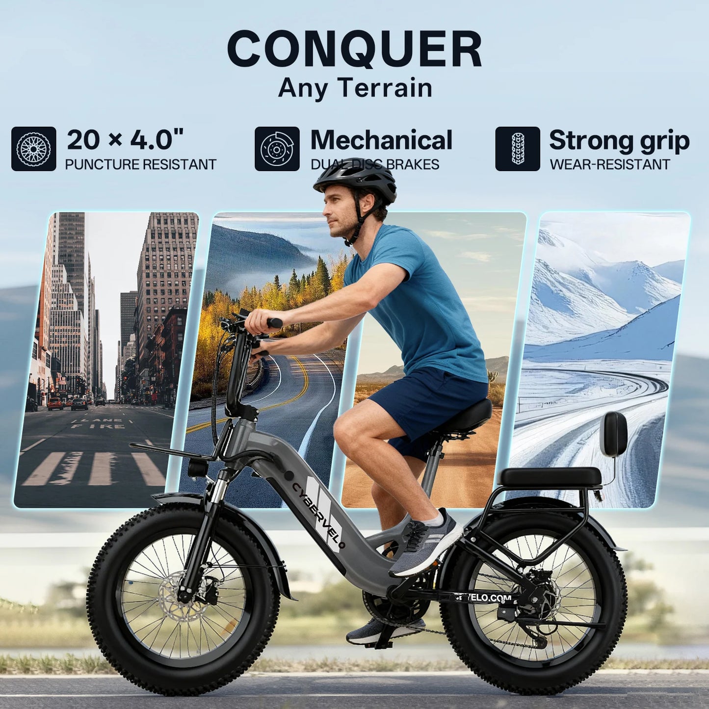 Cybervelo EK12 Step Thru Fat Tire Electric Bicycle