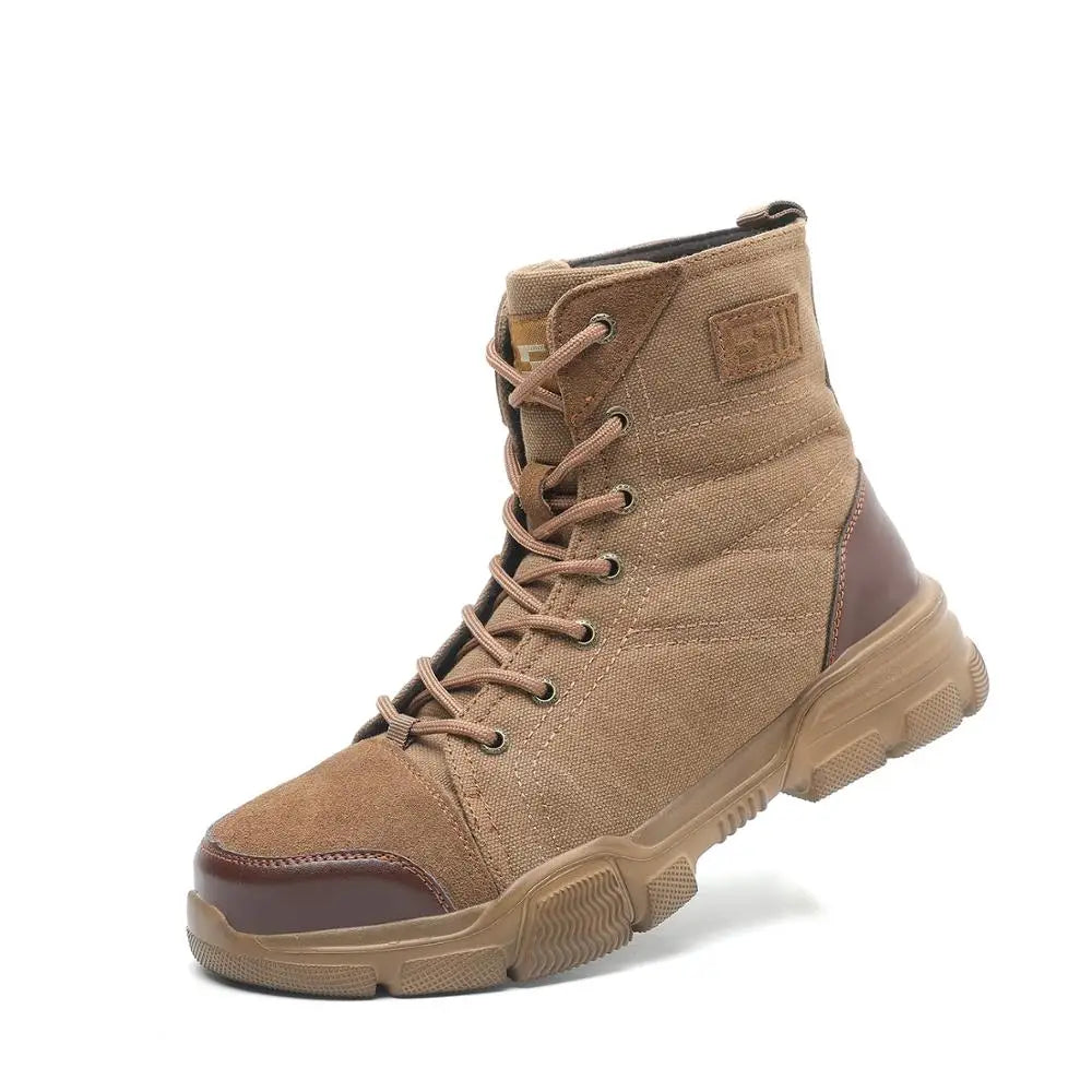 SUADEX Men Steel Toe Work Boots Indestructible Safety Shoes