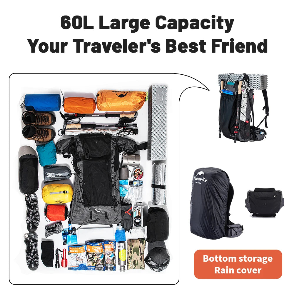 Naturehike Ultralight Camping Backpack Large Capacity Travel Pack