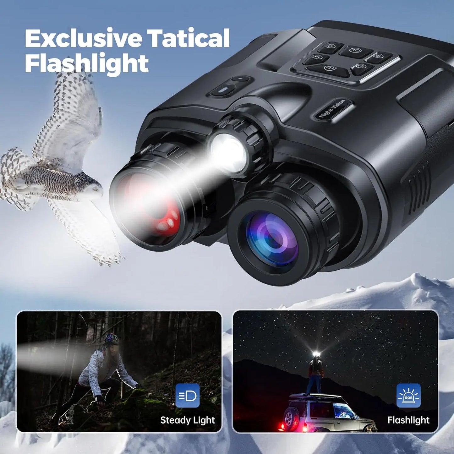 Letcmoi Night Vision Binoculars Infrared Tactical Light