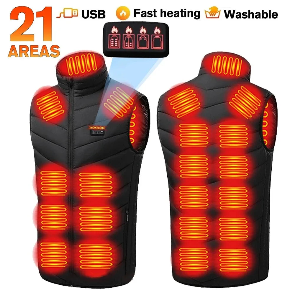 LEOSOXSCN 21 Areas Heated Jacket Unisex USB Self Heating