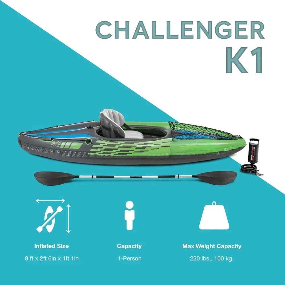 Challenger Inflatable Kayak Series With Deluxe Paddles And Pump