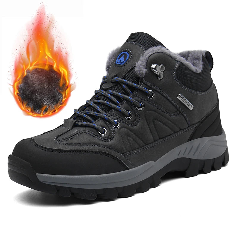 Brand Winter Waterproof Leather Snow Boots For Men