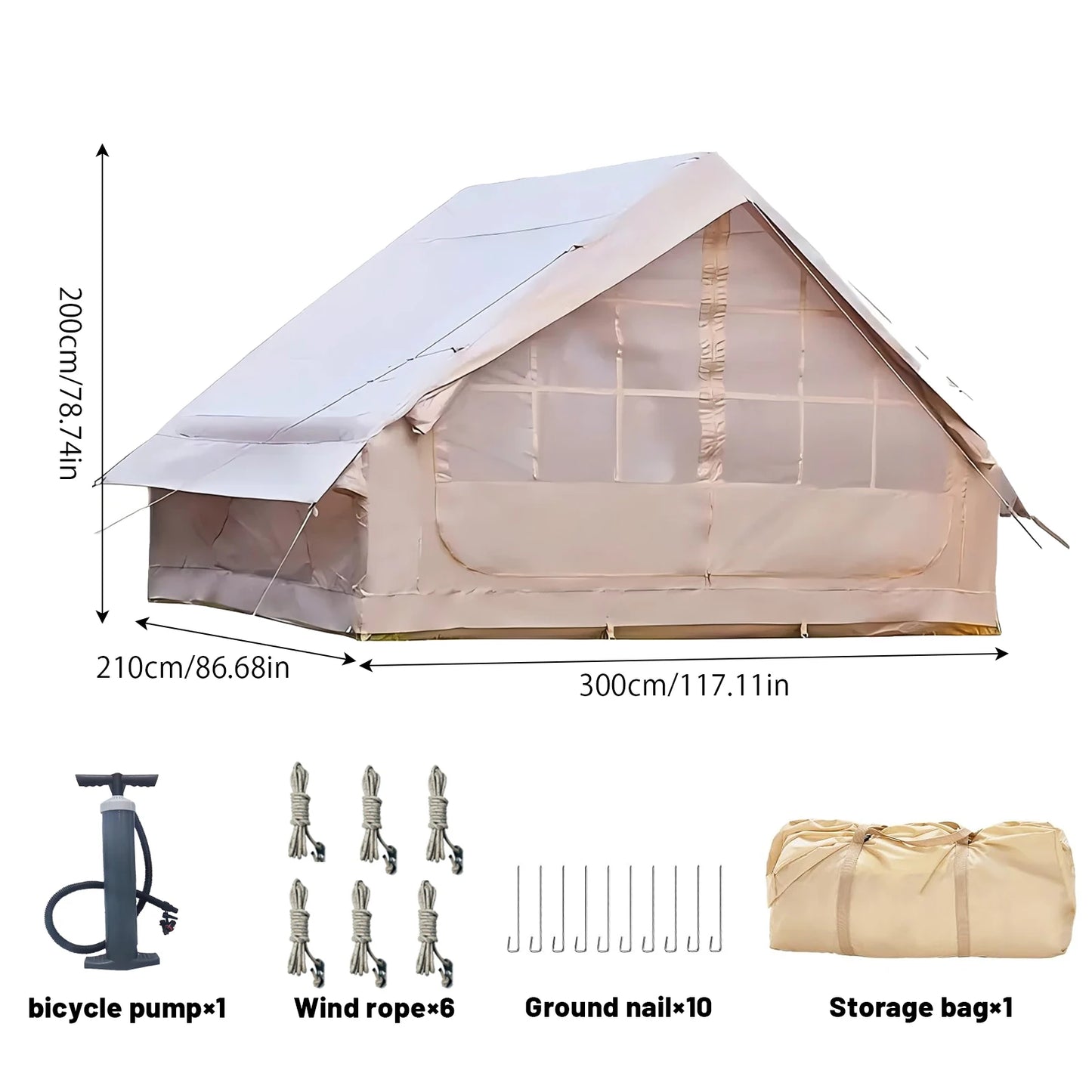 Pakicetus Inflatable Tent With Skylight Quick Setup For Six