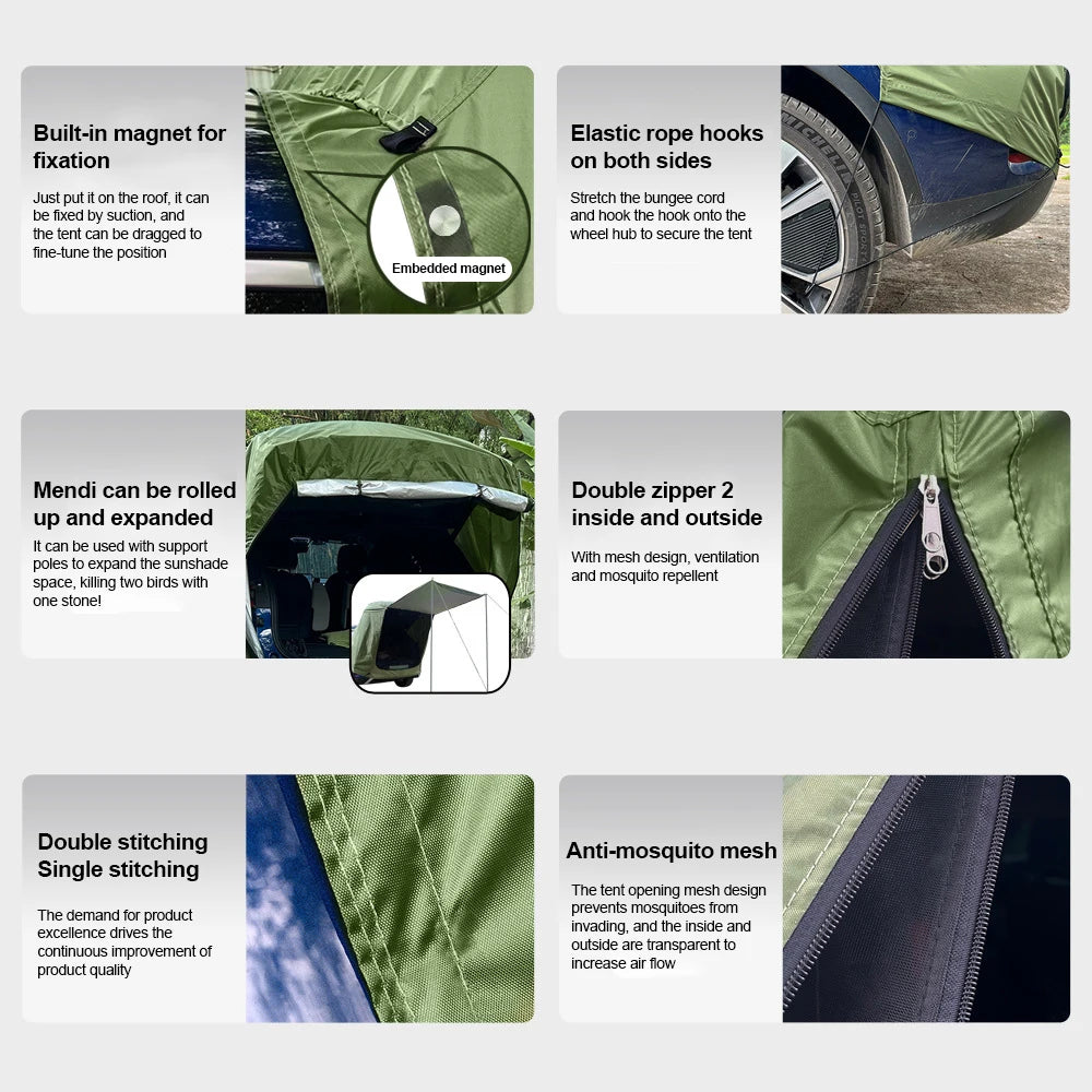 Sonuto SUV Roof Tent Waterproof Camping Tailgate Awning 3-4 Person