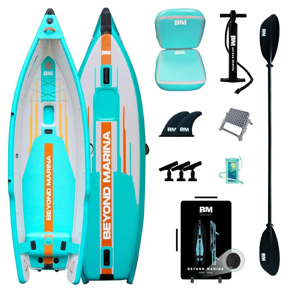 Inflatable Kayak With Motor Bracket One Person Wheeled Backpack