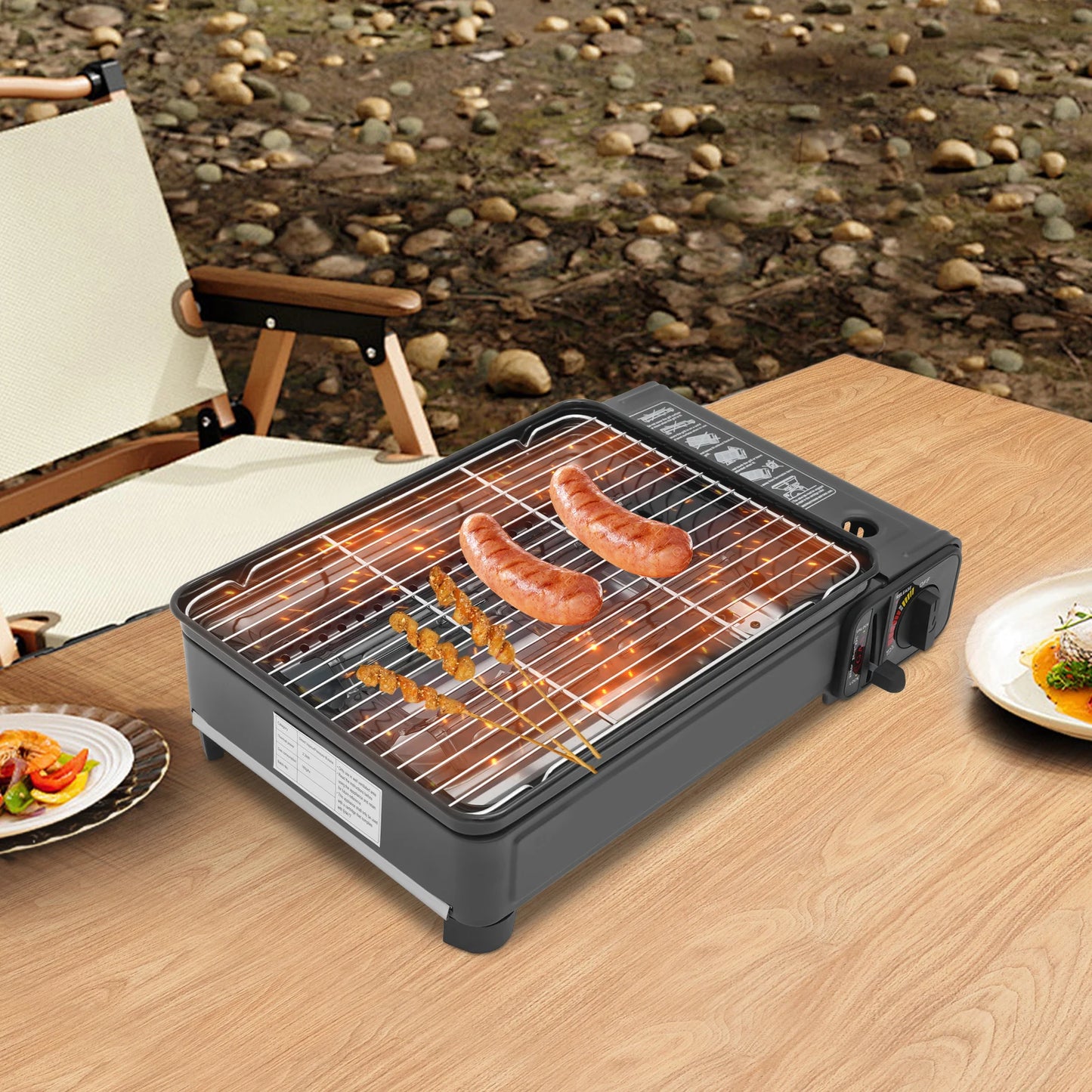 Portable Gas Barbecue Stove With Carrying Case For Camping
