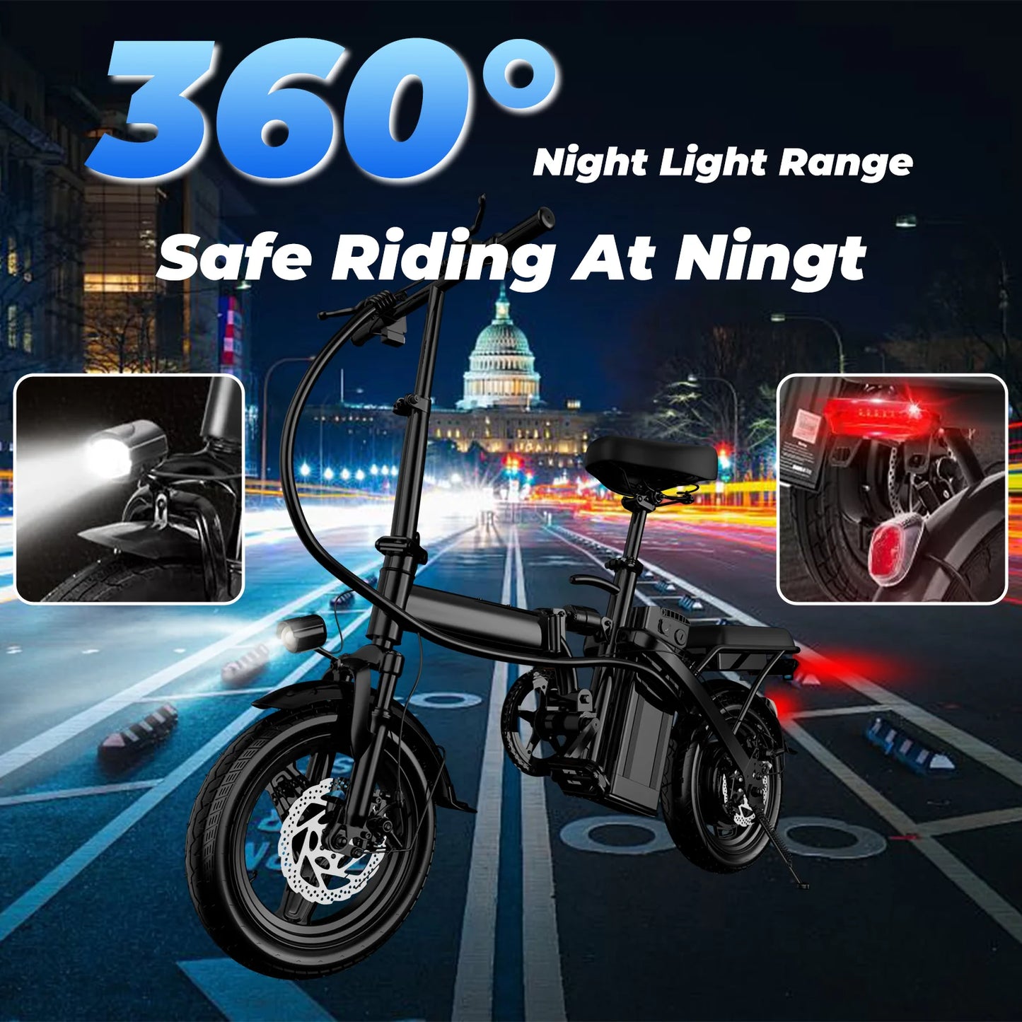 LELEKUAI 500W Adult Electric Bike Foldable 20 MPH Commuter
