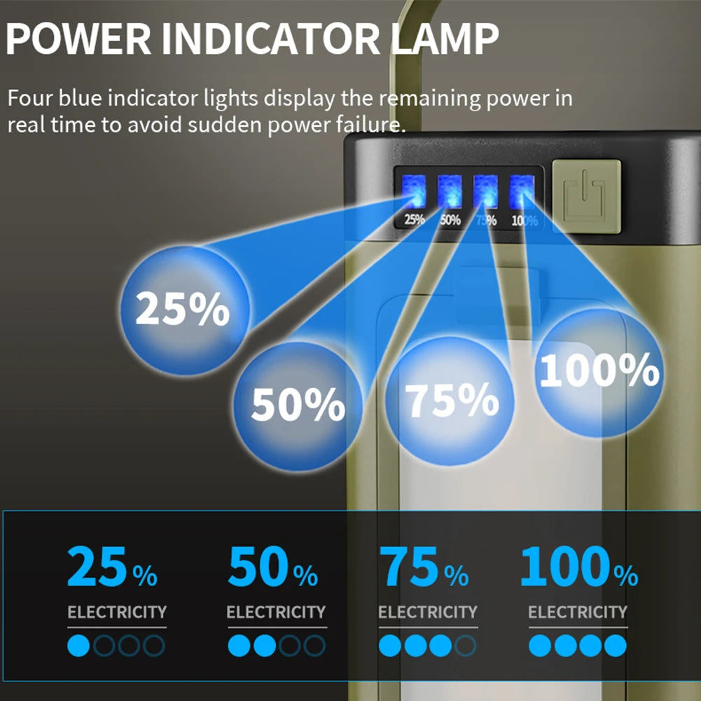 Foldable Solar Camping Lantern Power Bank Flashlight