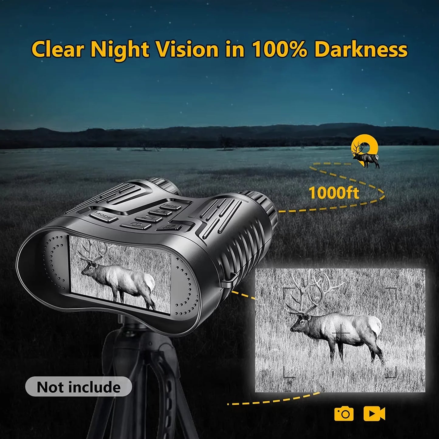 Letcmoi Rechargeable Night Vision Binoculars 8X Hunting