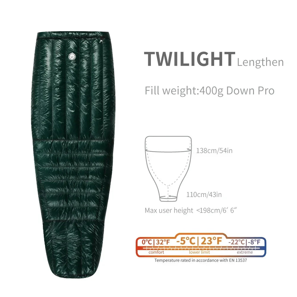 AEGISMAX Wind Hard Twilight 10D -5 Degree 800FP Down Sleeping Bag Ultralight Camping Sleeping Bag Winter Adult Hiking Equipment