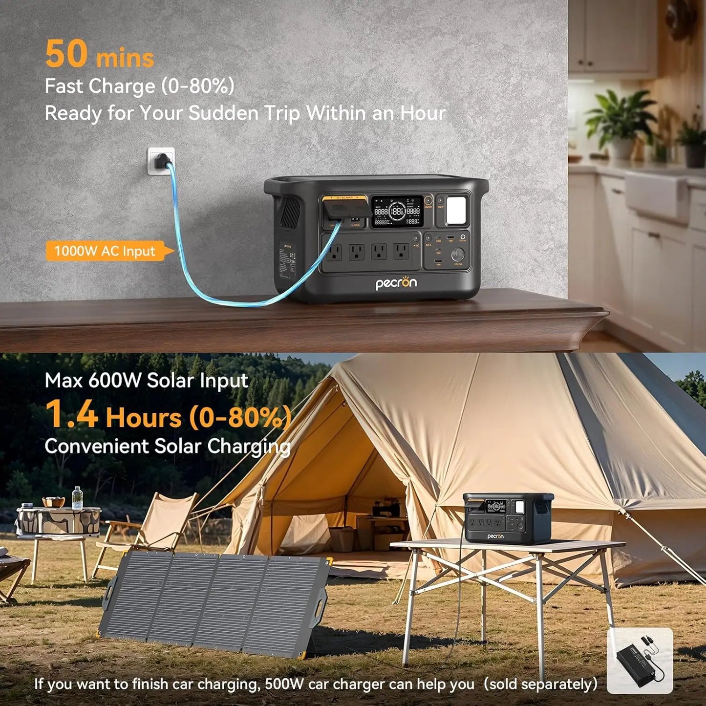 F1000LFP Portable Power Station 1500W 1004Wh LiFePO4 Solar Generator