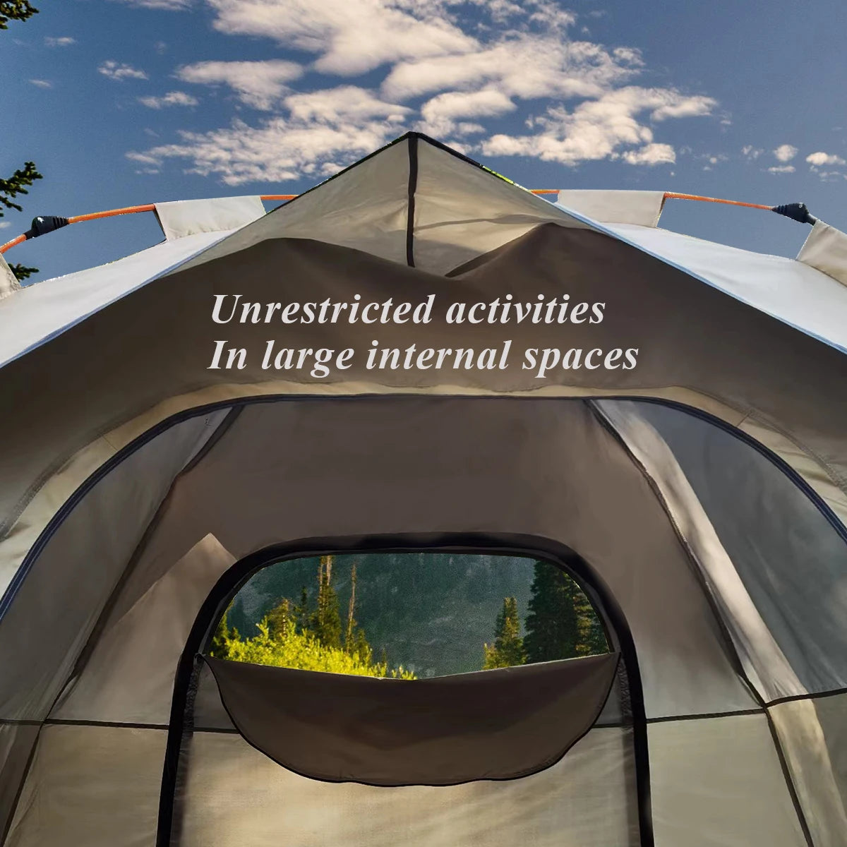 Pakicetus Outdoor Automatic Quick Opening Rainproof Tent With Two Doors
