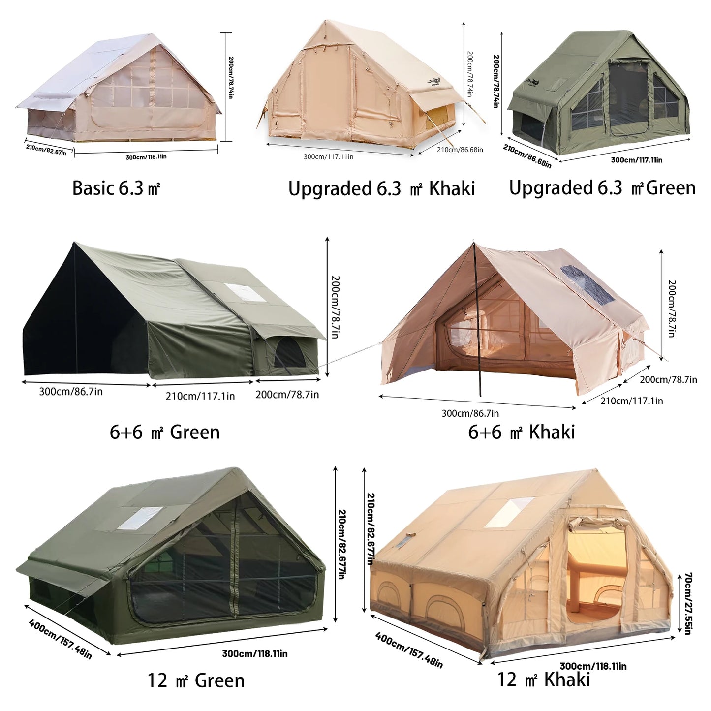 Inflatable Camping Tent With Skylight And Breathable Mesh Four Season