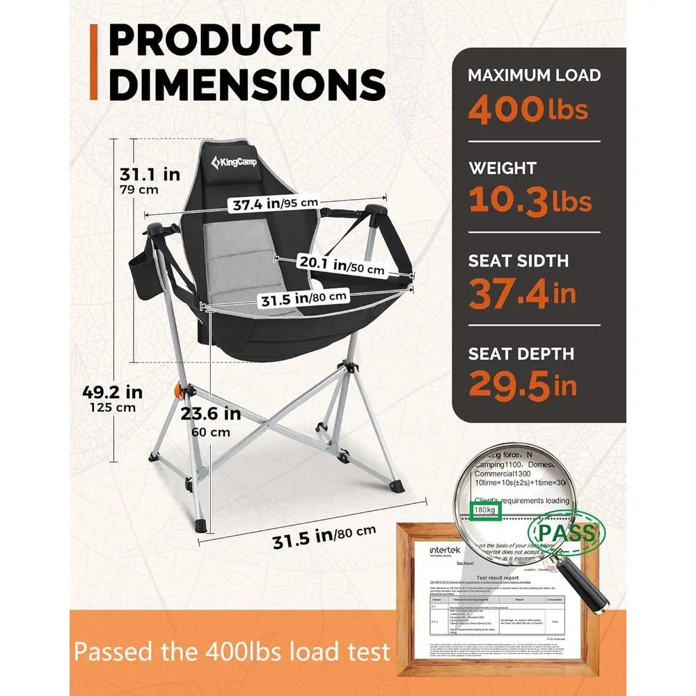 Portable Oversized Hammock Camping Chair For Adults