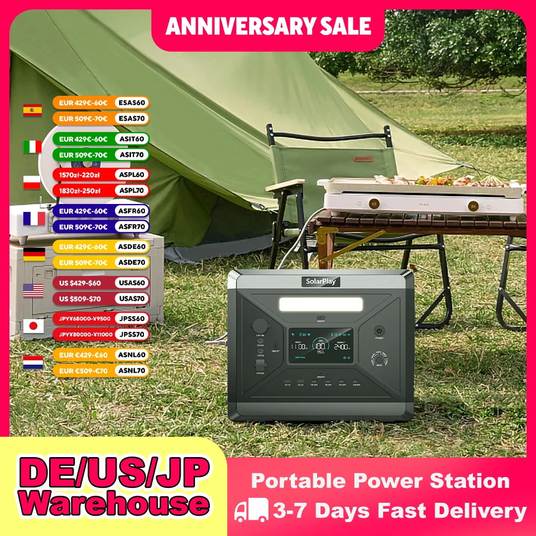 SOLARPLAY Q2501 Portable Power Station 2160Wh LiFePO4 Solar Generator