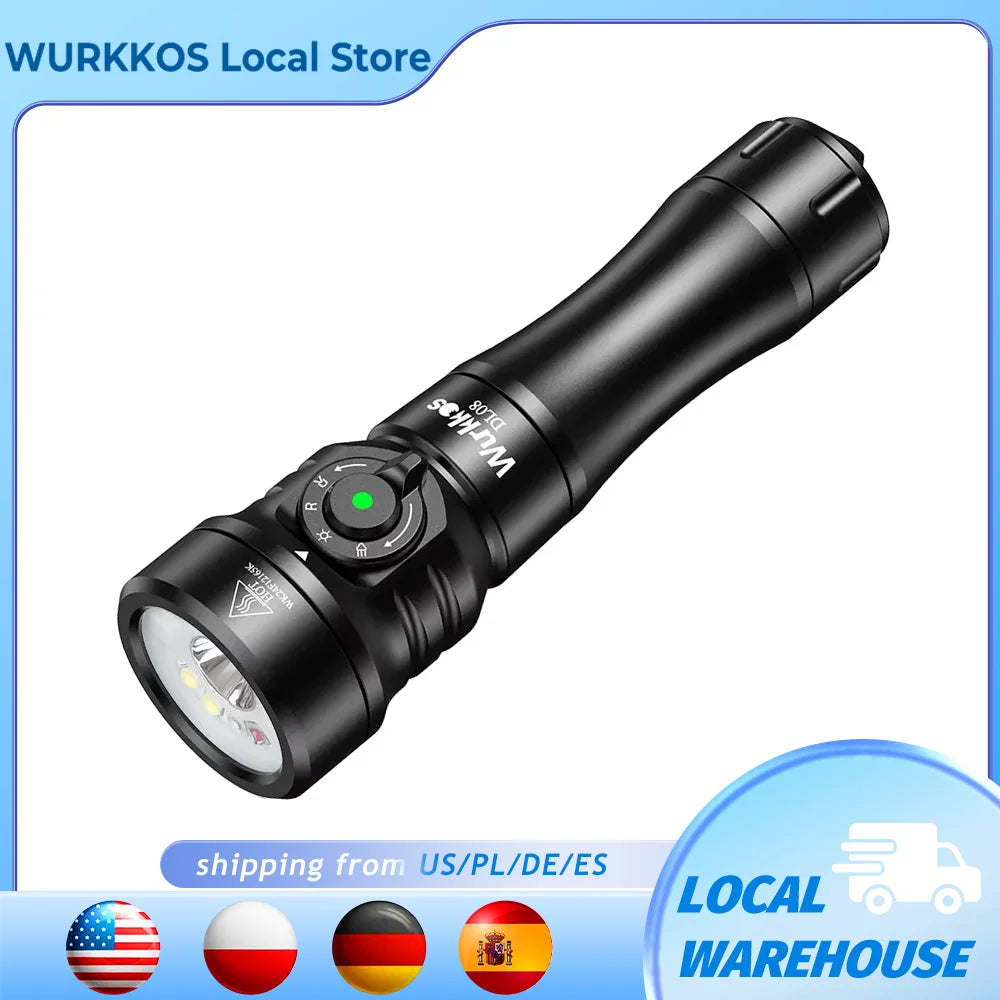 Wurkkos DL08 3600 Lumen Rechargeable Diving Flashlight