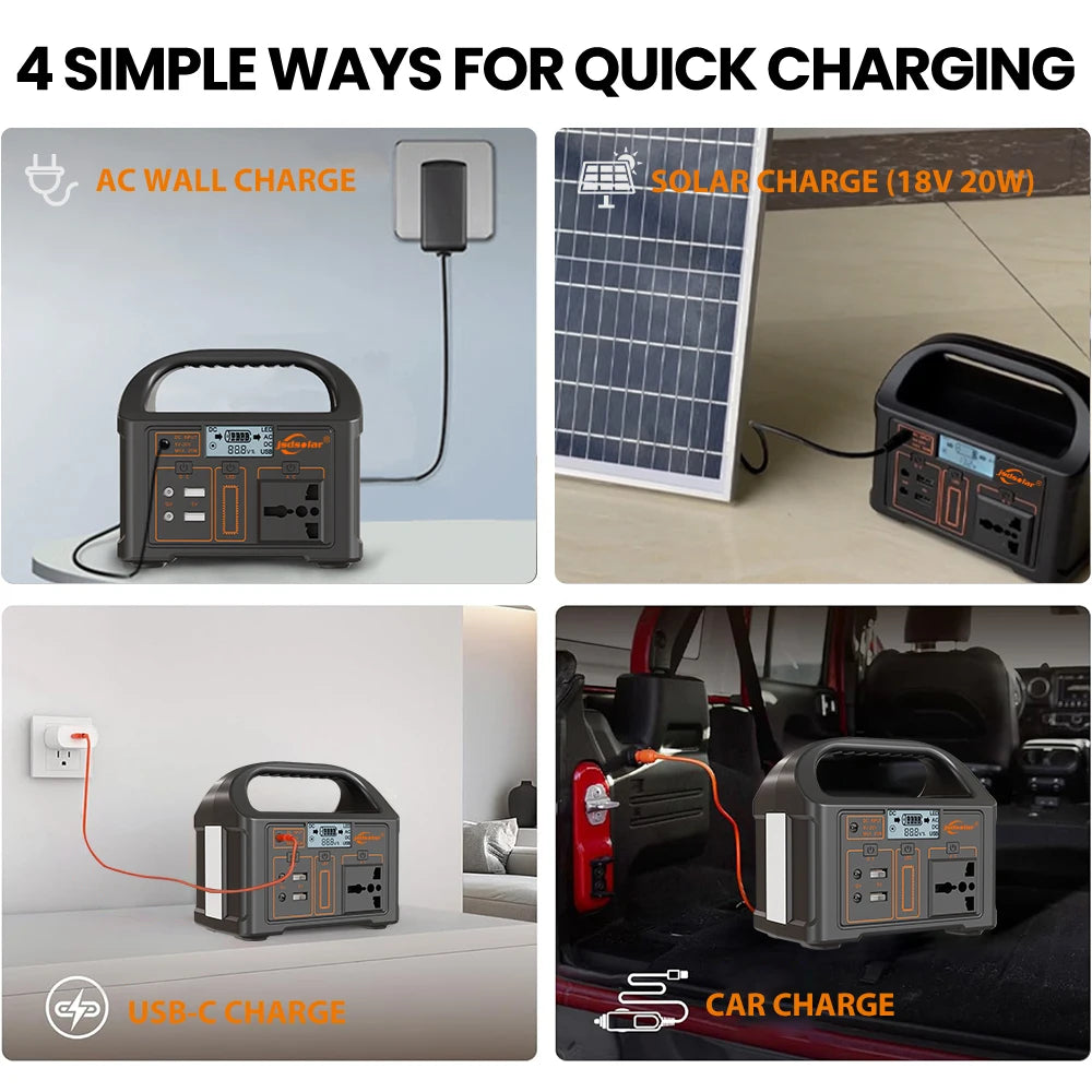 Jsdsolar 300W Portable Solar Power Station Generator 110V 220V