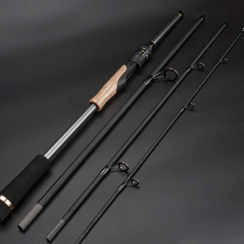 GTOFYU Travel Lure Rod 4Section Carbon Spinning Rod 4To25g