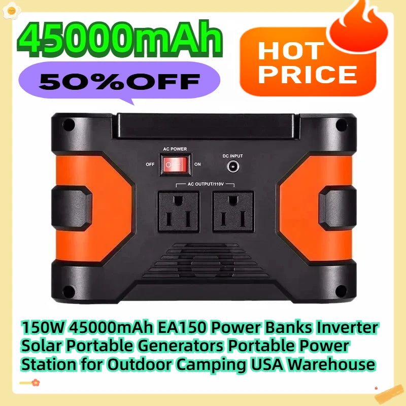 LS 150W Portable Power Station With 45000mAh Solar Inverter