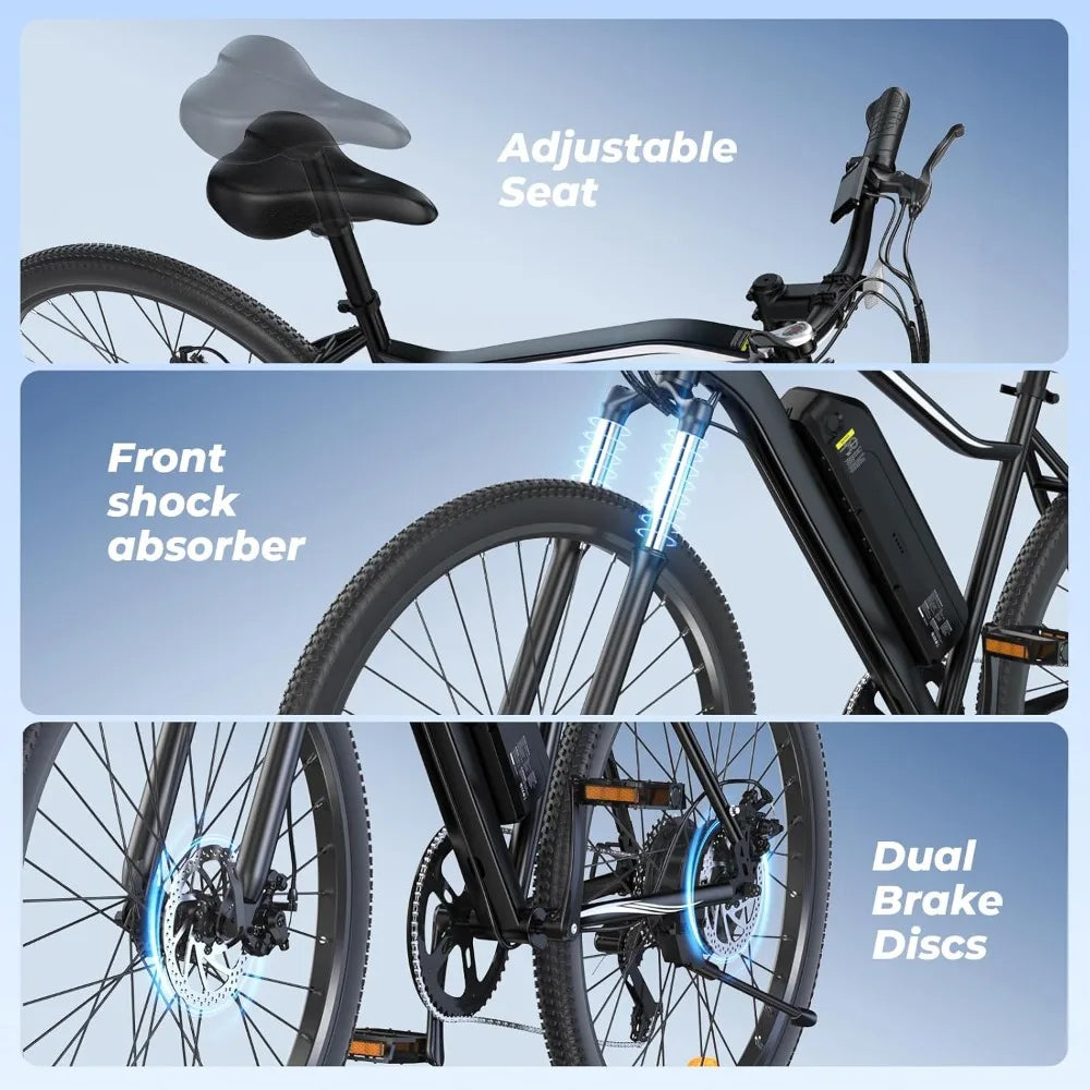 750W Peak Electric Bike With Removable Battery 20MPH