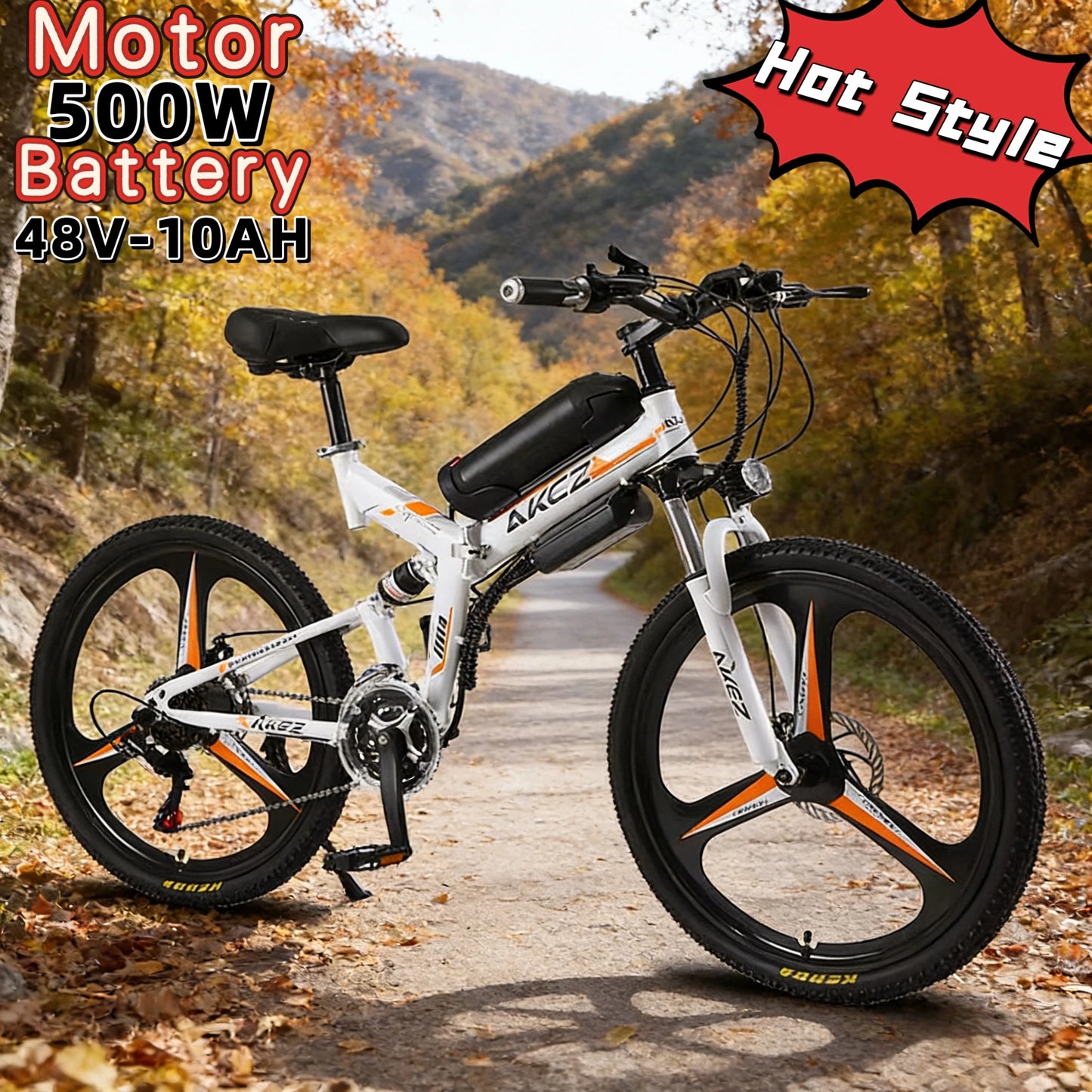 Foldable City Electric Bike For Adults With 500W Brushless Motor