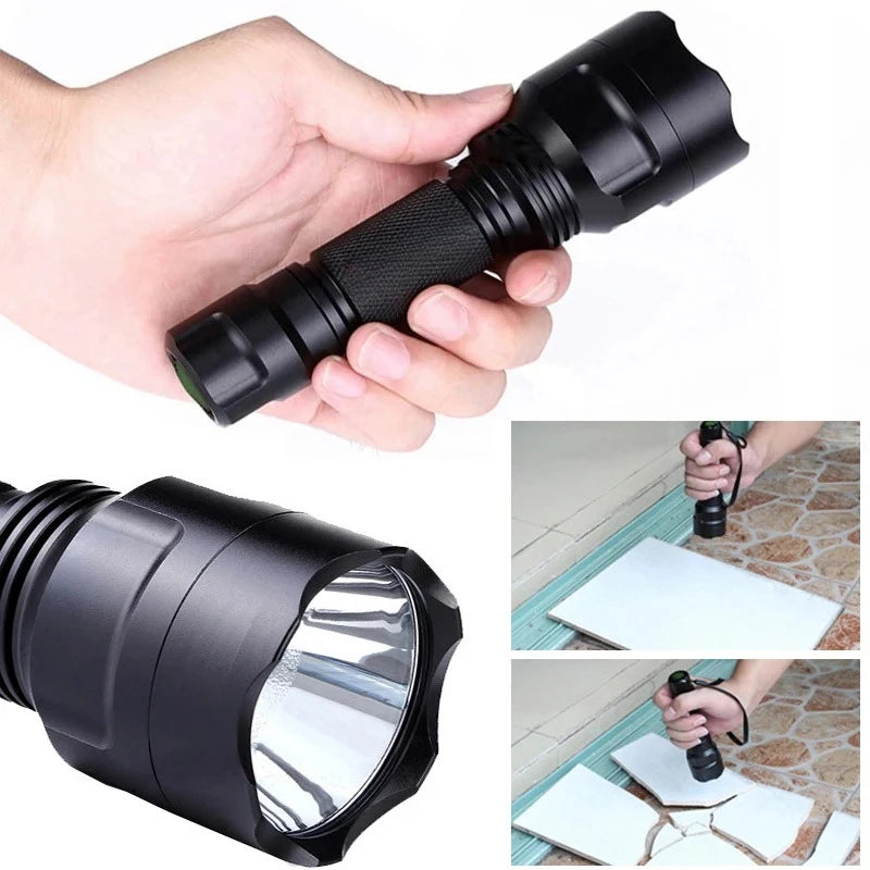 LED Tactical Hunting Flashlight 2500LM Waterproof USB Rechargeable Torch