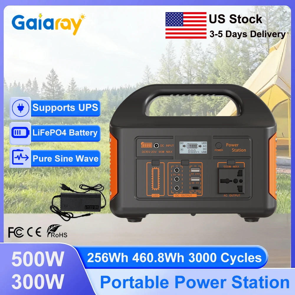 GaiaRay Portable Power Station 460.8Wh Solar Generator