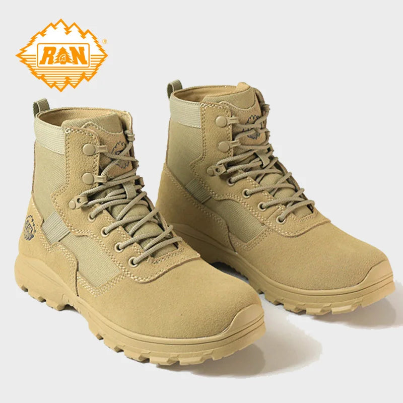 KOWM Hiking Shoes Men Waterproof Boots Rural Trekking