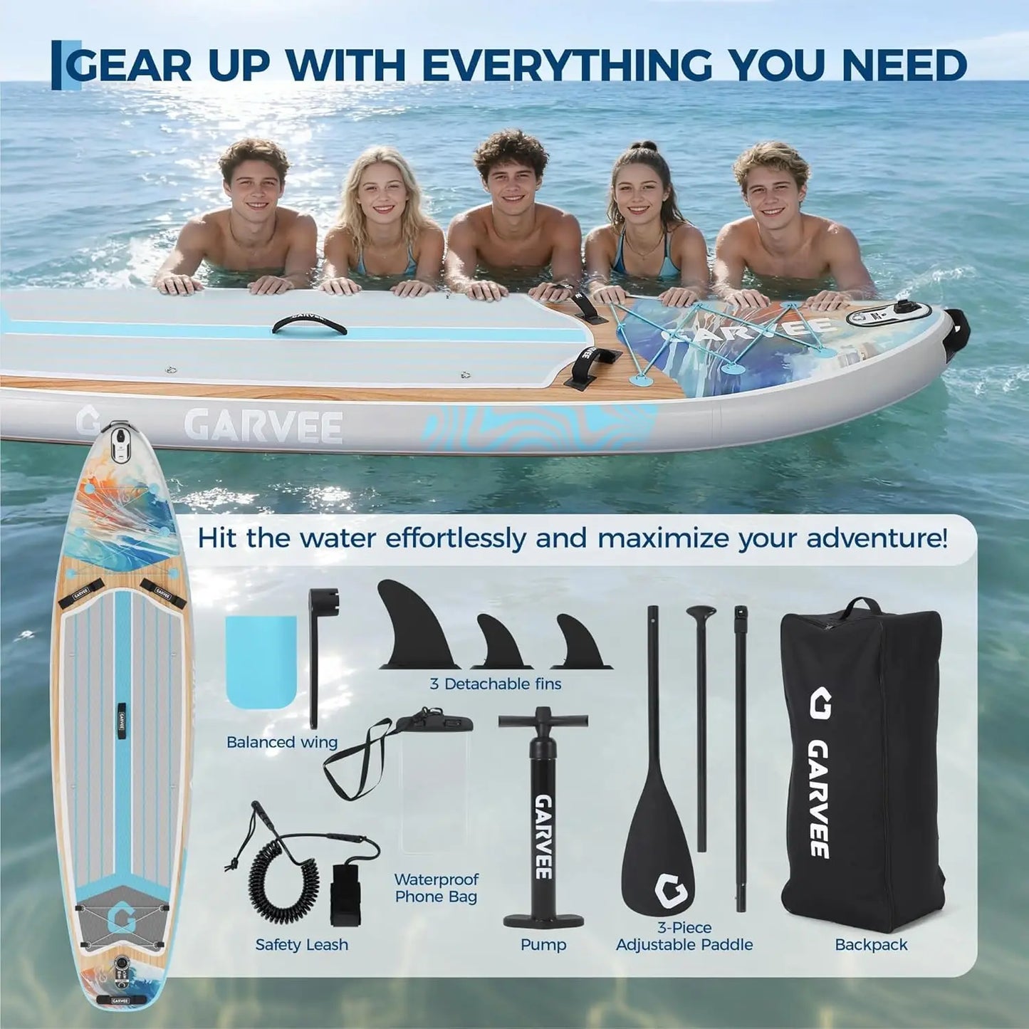 Inflatable Stand Up Paddle Board With Accessories And Camera Mount