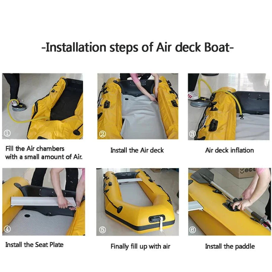 IHOME BOATPARTS Inflatable Kayak With Air Deck Three Air Chambers