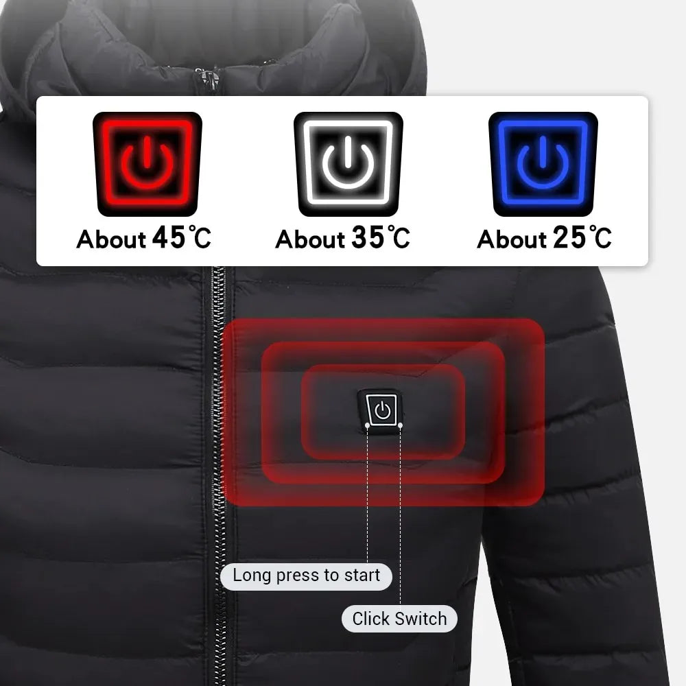 LEOSOXSCN 21 Areas Heated Jacket Unisex USB Self Heating