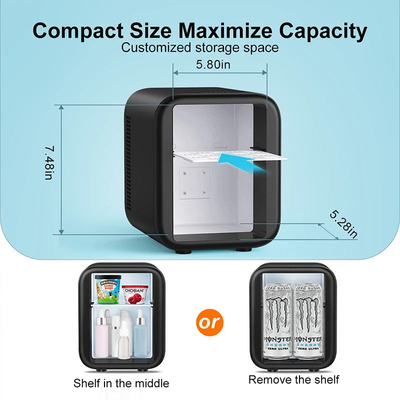 Crownful Portable Mini Fridge For Beauty Makeup Skincare