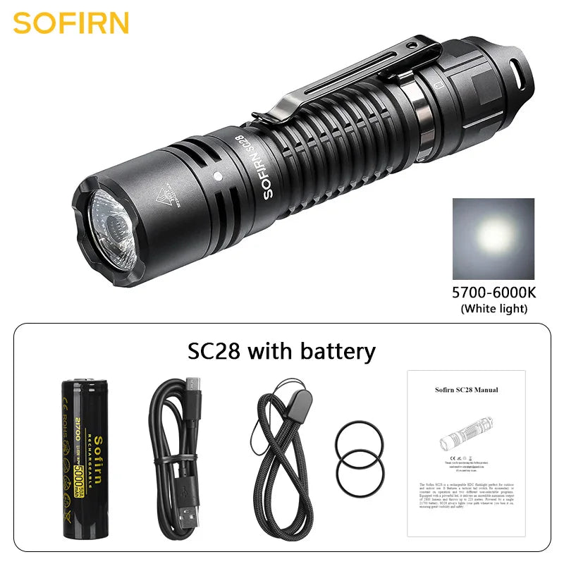Sofirn SC28 2800 Lumen Rechargeable LED Flashlight XHP50B