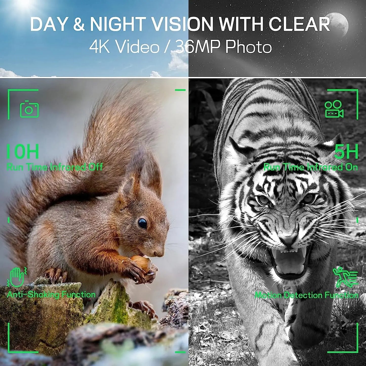 HrvzdvwEyepiece 4K Night Vision Binoculars With 32GB Card