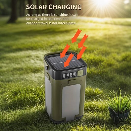 Foldable Solar Camping Lantern Power Bank Flashlight